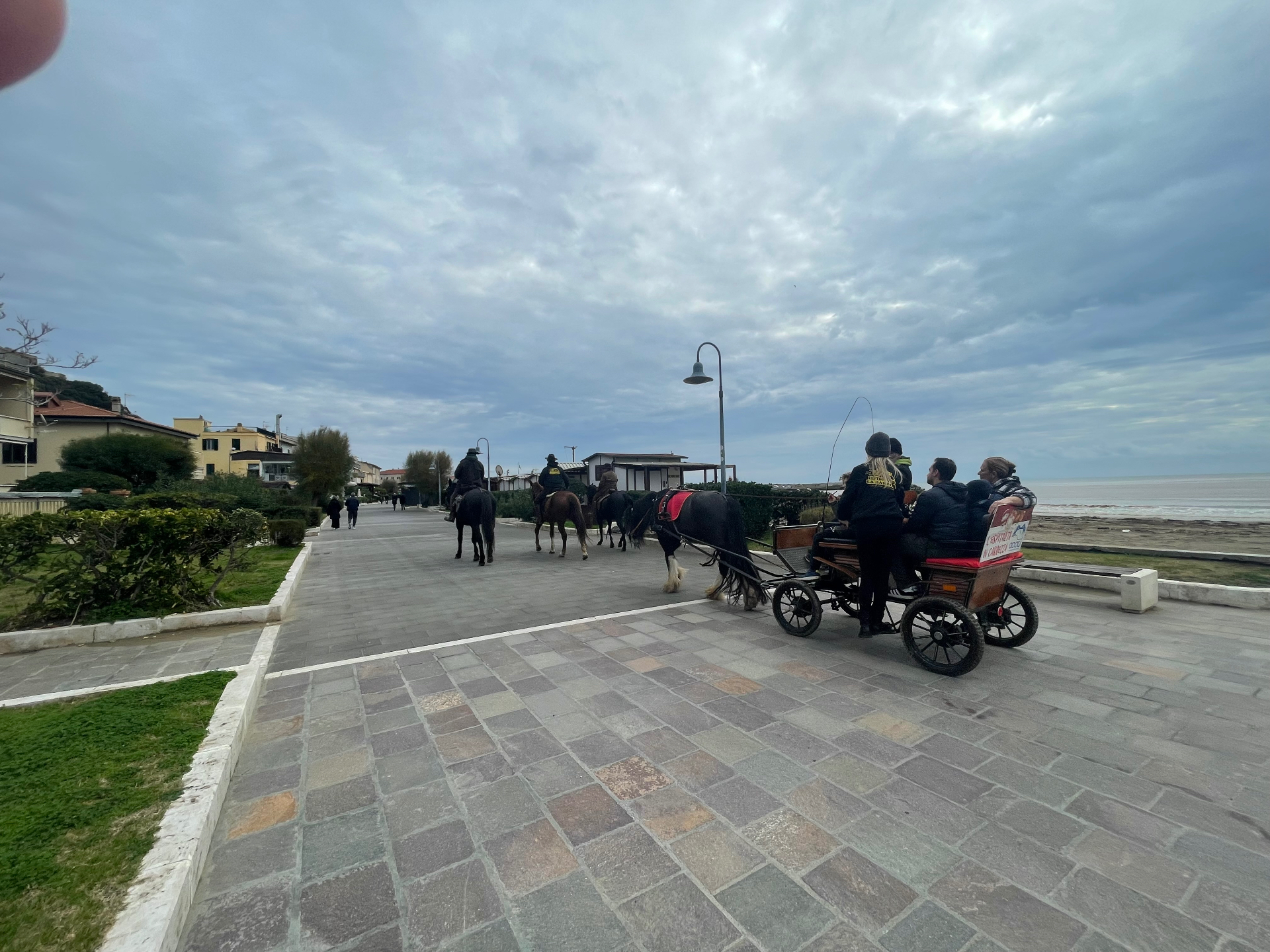 Butteri sul lungomare in inverno